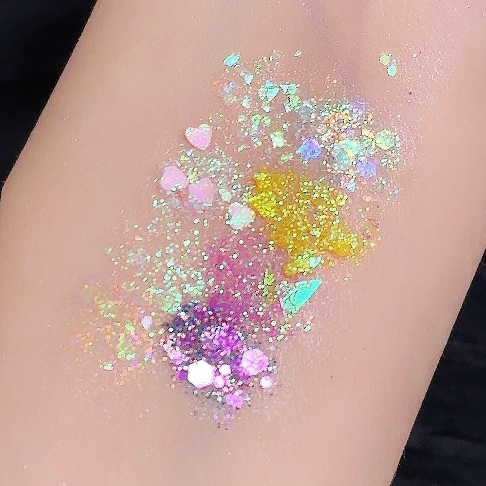 MUGE LEEN Sixteen Colors Mermaid Glitter Eyeshadow Palette Shimmering Sparkling Makeup Performance Mermaid Glitter