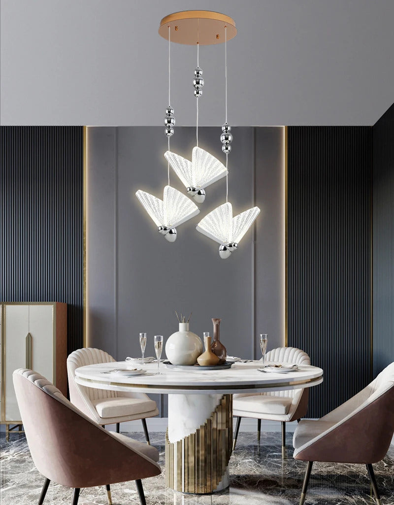 Butterfly Led Pendant Lights Nordic Hanging Lamp Indoor Lighting For Bedside Living Dining Room Kitchen pendente iluminação