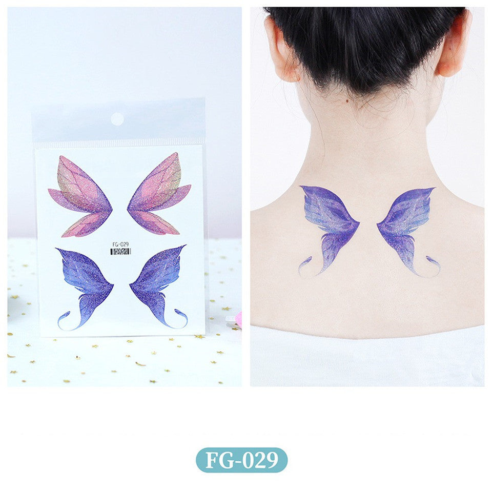 Glitter Gradient Butterfly Wing Tattoo Eye Corner Face Stickers Children's Eye Makeup DIY Stickers Fish Scale Performance Catwalk