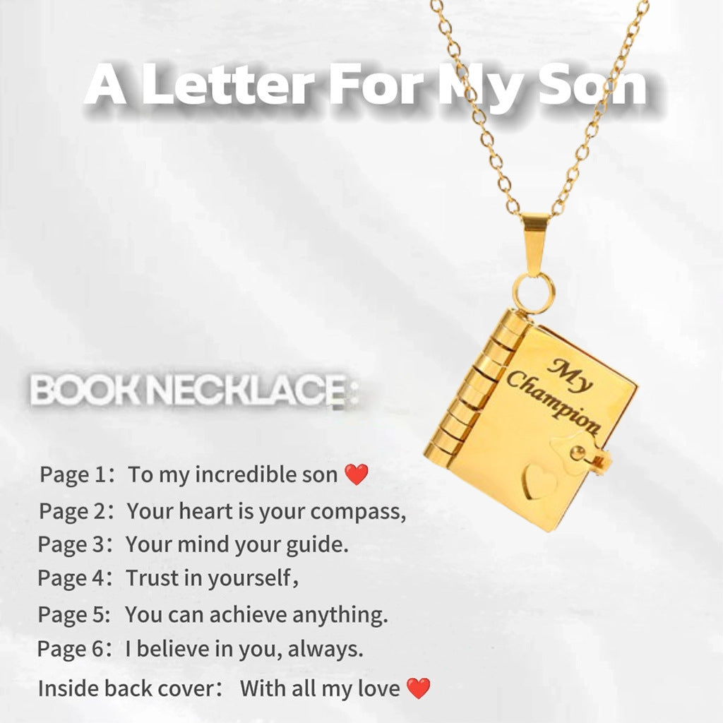 Titanium Steel Women's Love Letter Necklace Openable Pendant Couple New Style Personality Temperament Necklace Clavicle Chain