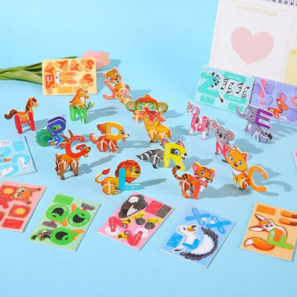30pcs New Paper Jigsaw Puzzles 3D Early Education Puzzle Model Handmade Children's Toys Assembly Model Kids