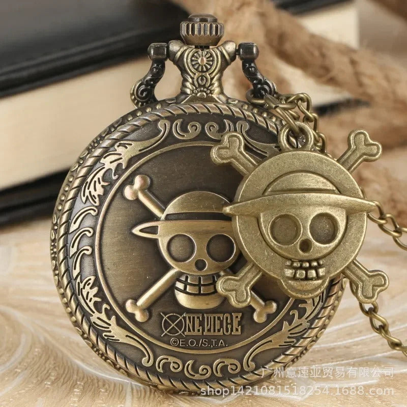 ONE PIECE Anime Cosplay Vintage Pocket Watch Fashion Men Women Necklace Chain Vintage FOB Steampunk Pocket Watches with Pendant