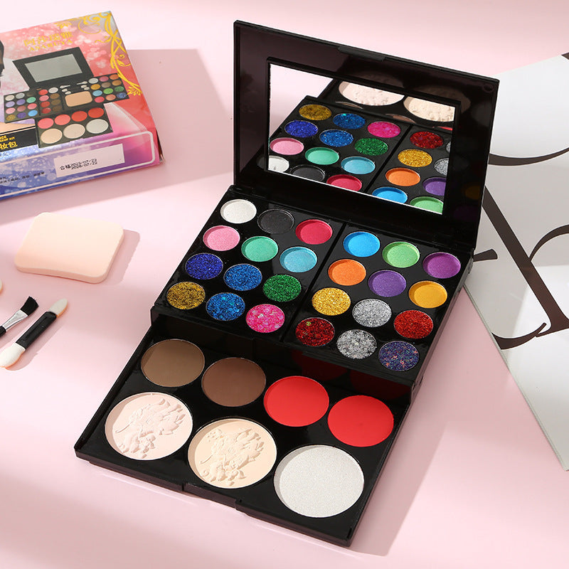 Ashariya 39-Color Eyeshadow Palette Lip Mud Contour Eyeshadow Blush Student Daily Makeup Supplies Cosmetics Eyeshadow