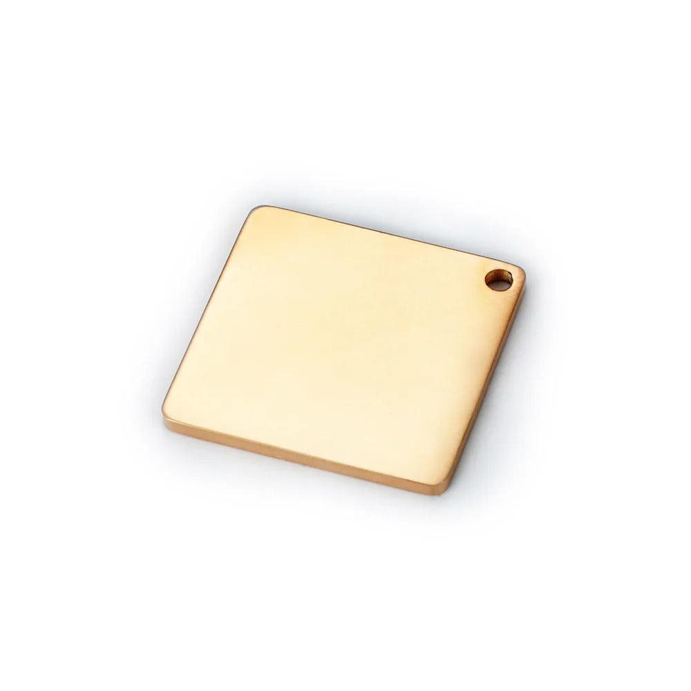 20pc stainless steel blank square charm rectangle pendant personalized customization DIY jewelry making