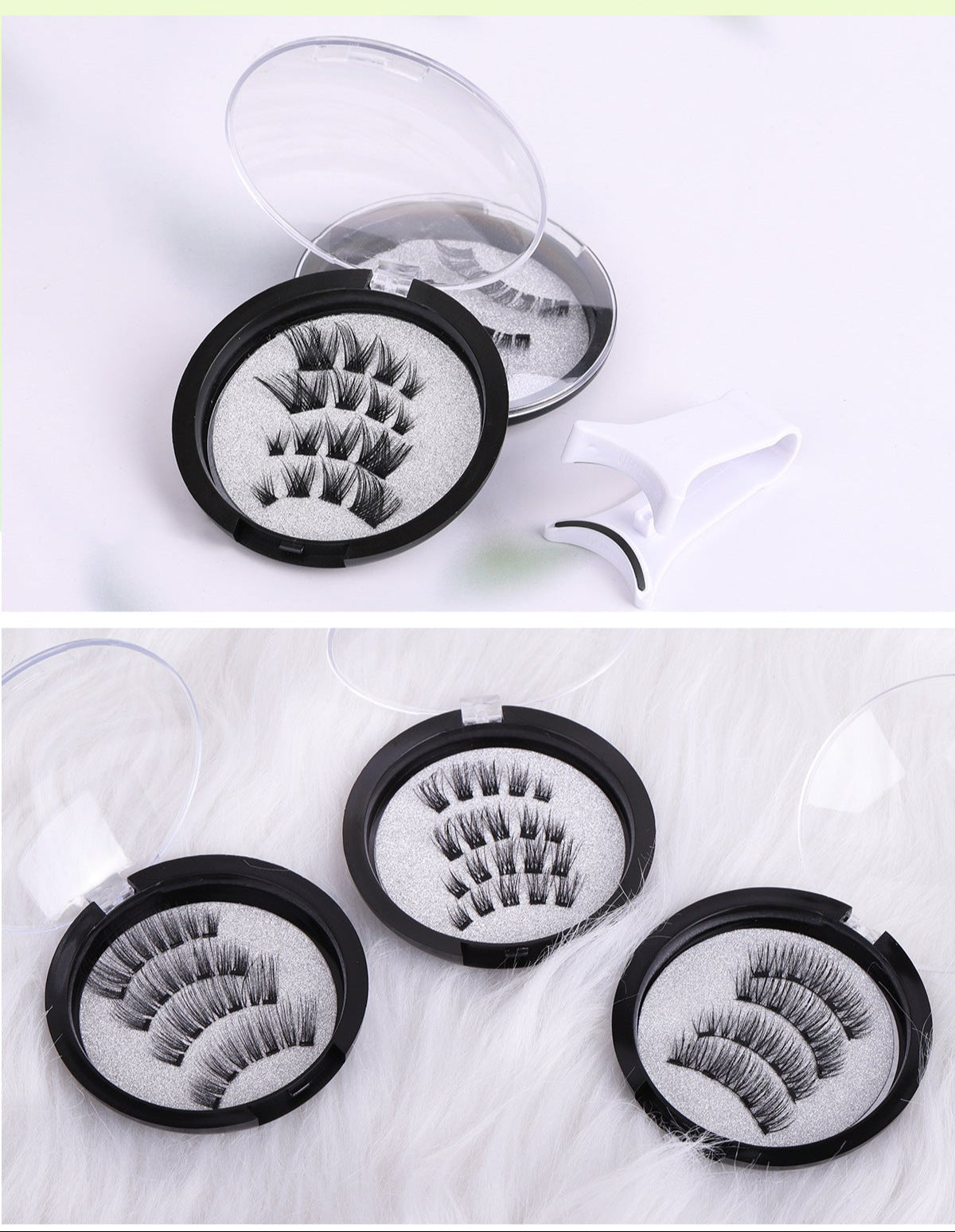 Foreign Trade Hot-Selling Magnetic False Eyelash Set 3D Magnetic Eyelashes No Glue No Removal Magnetic False Eyelashes Factory Direct