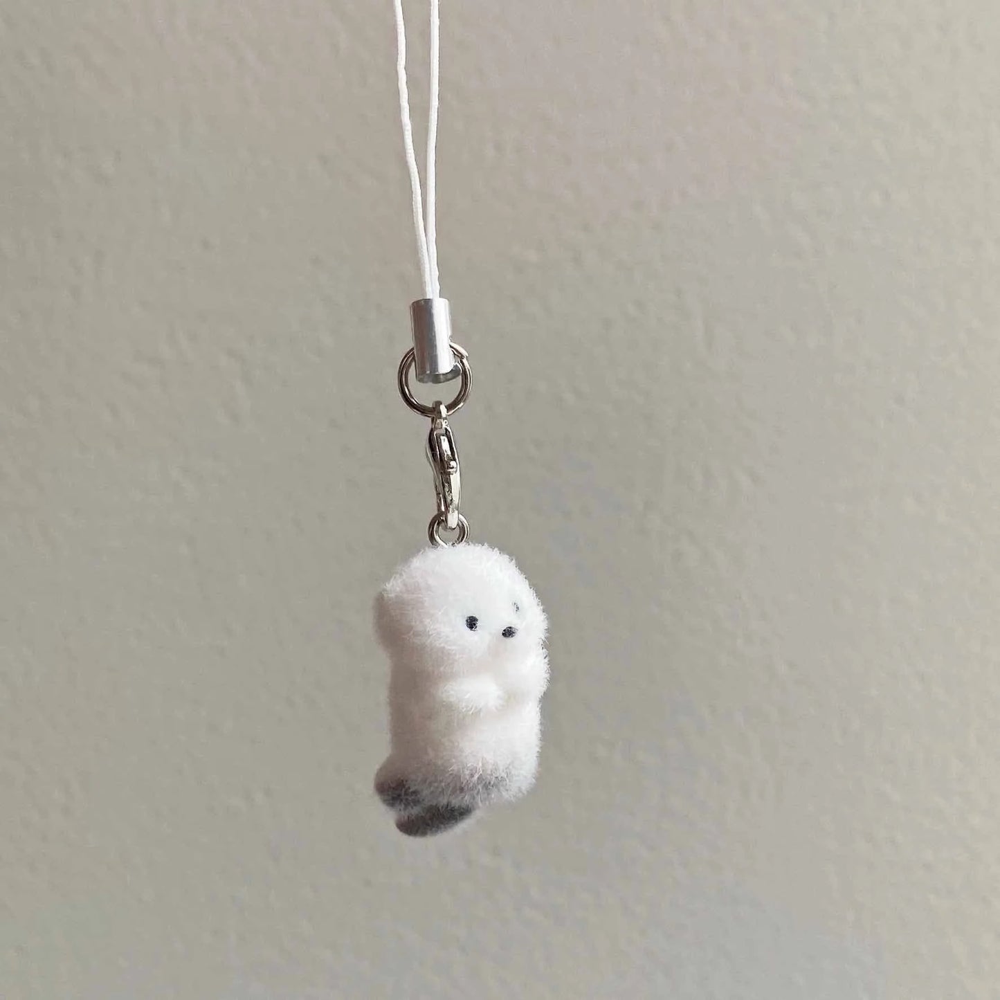 Ins Style Cute Seal Shape 3D Keychain Phone Charms Strap Kawaii Plush Flocking Pendant for Airpods Schoolbag