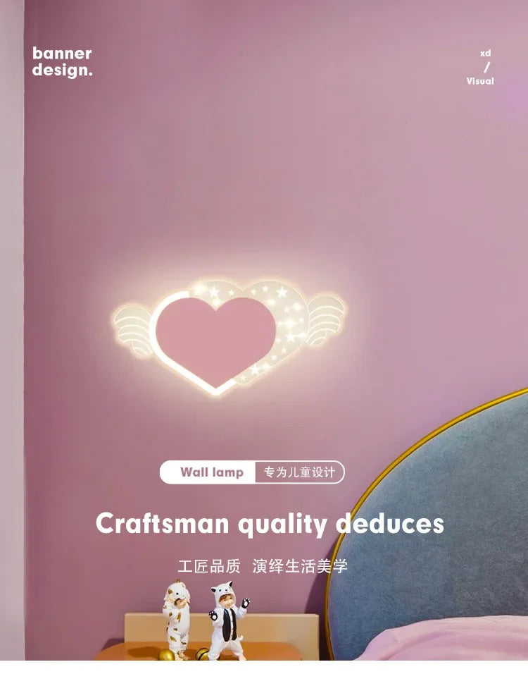 SANDYHA Cute Cartoon Kids Wall Lamp Warm LED Night Light for Children Room Bedroom Nursery Decor Creative Acrylic Lighting