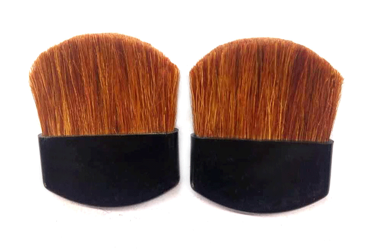 In Stock Flat Blush Brush Goat Hair Flat Brush Yellow Goat Hair Flat Blush Brush Makeup Brush Tool 3.8