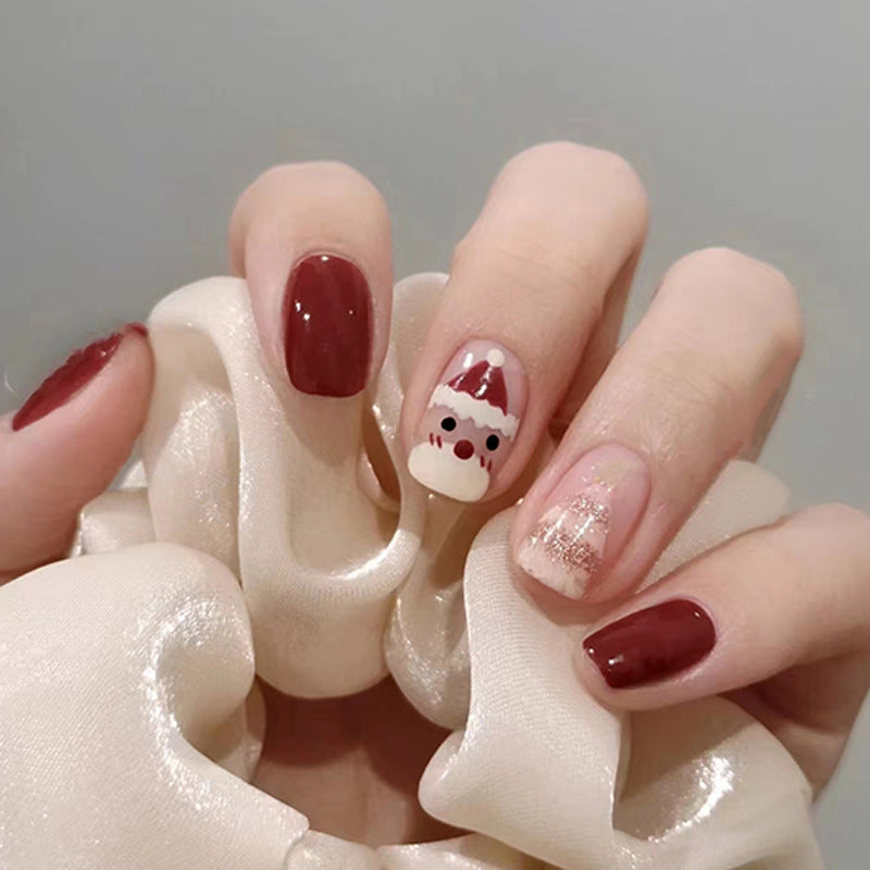 Christmas Wearable Nails Fake Nails Nail Tips Manicure Christmas Hot Press-on Fake Nail Stickers