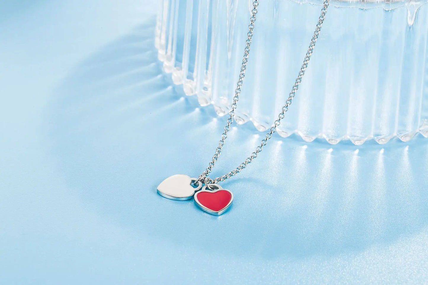 Designer 925 Silver Jewelry Necklace Woman Retro Heart-Shaped Enamel For Girls Cute Silver Bead Birthday Gift