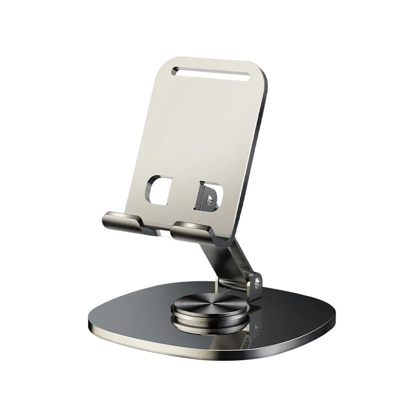Adjustable Cell Phone Stand, Aluminum Desktop Cellphone Stand with Anti-Slip Base and Convenient Charging Port