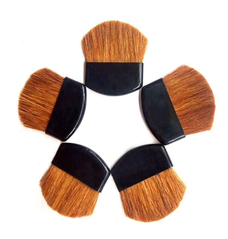 In Stock Flat Blush Brush Goat Hair Flat Brush Yellow Goat Hair Flat Blush Brush Makeup Brush Tool 3.8