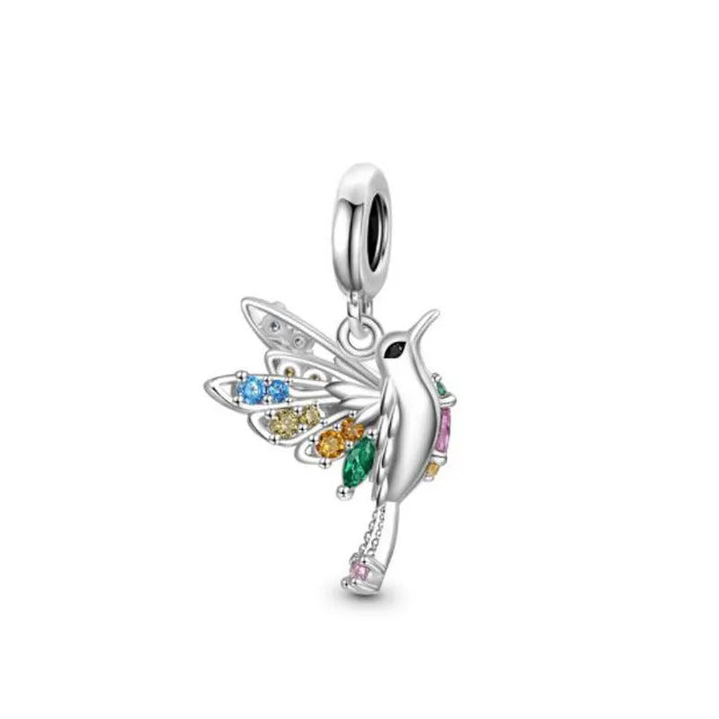 New 925 sterling silver hummingbird swallow pendant bead decoration Fit original European bracelet jewelry DIY women's jewelry