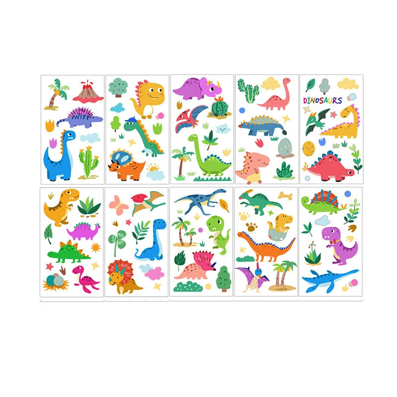 10 Pack Fake Tattoo Stickers Cartoon Temporary Tattoos Kids Arms Diy Body Art Cartoon Collection Mermaid Animals Astronaut