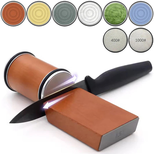 Rolling Knife Sharpener For Straight Edge Knife Sharpener Kit With 15/20° Degree Magnetic Angle For Kitchen Knives Whetstone Set