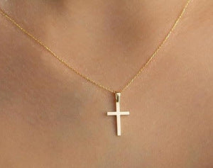 Amazon TK Hot-Selling OT Buckle Square Cross Necklace for Women Copper Plated 14K Gold Paperclip Necklace Yiwu In Stock