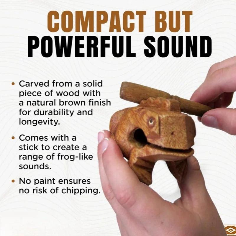 1pc Wooden Frog Guiro Rasp,Handcrafted Wooden Frog Musical Instrument,African Wooden Frog Rasp Musical Instrument for Adults