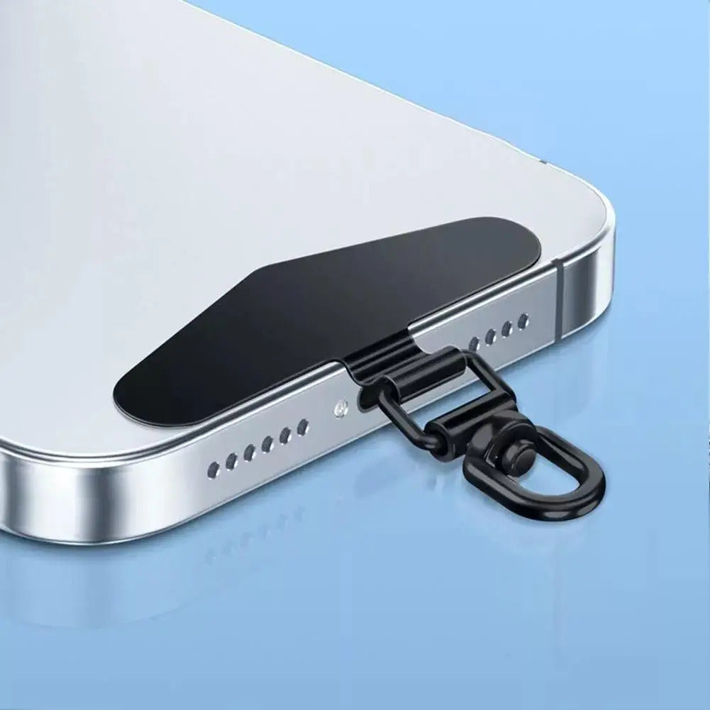 Upgrated 360 Rotatable Steel Phone Tether Tab Metal Patch Gasket Cellphone Lanyard Safety Connecter Piece New