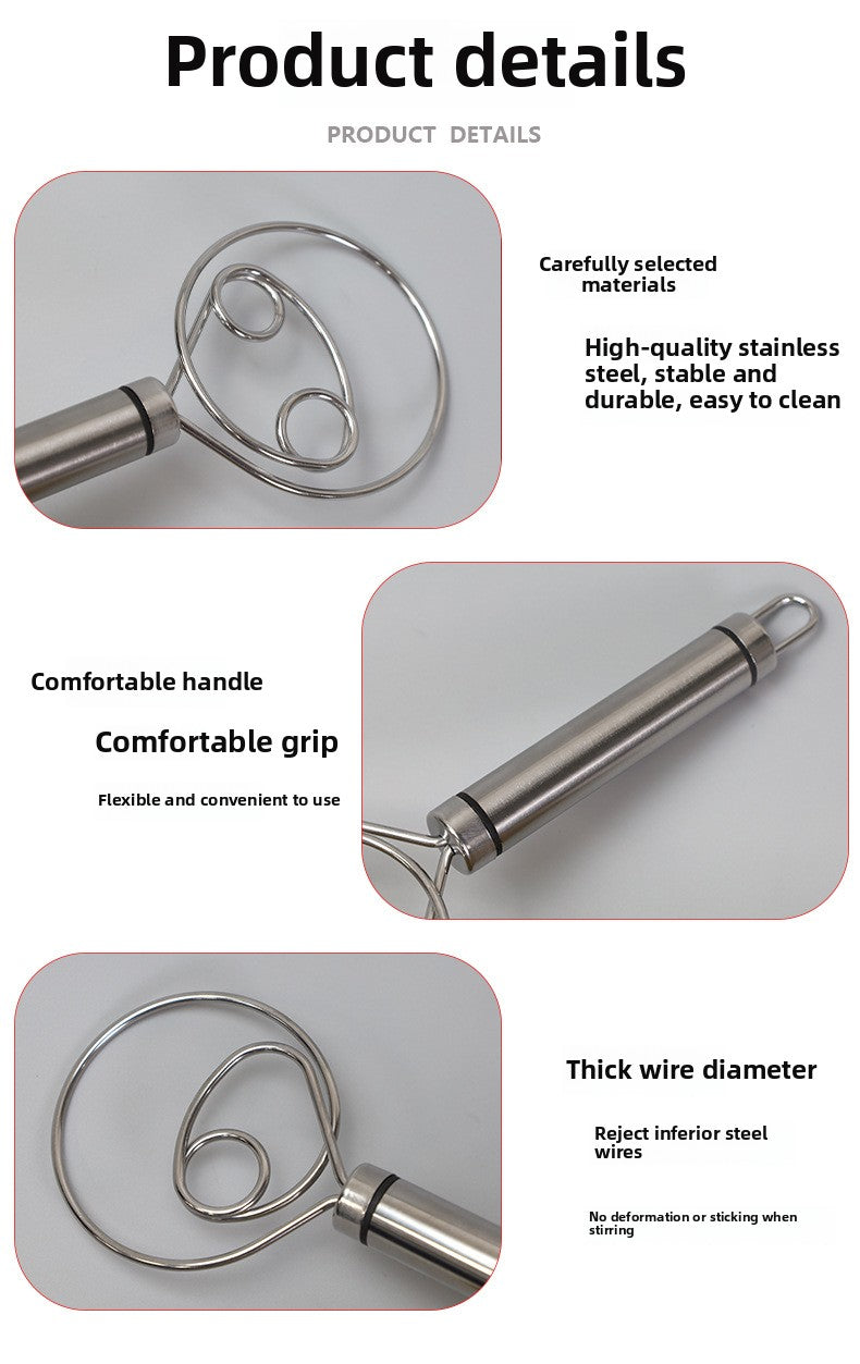 Stainless steel flour beater single eye coil flour mixer connection and flour dough mixing tool