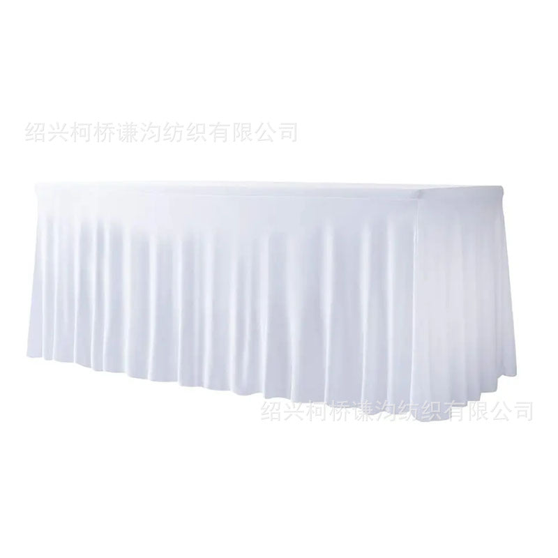 Elastic Table Cover Wedding Banquet 6FT Sun Skirt Rectangular Hem Hotel Party