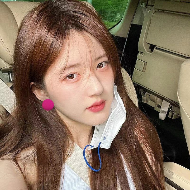 High-grade dopamine rose red earrings female niche design earrings net red pink earrings