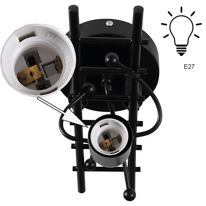 SANDYHA Warmth Bedside Nodic Wall Lamp Creative Small Man Iron Light Metal Simple Cartoon Robot Sconce Art Decor Bedroom Light