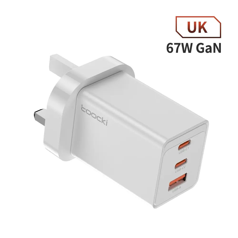 Toocki 67W GaN USB C Charger QC4.0 65W PD 3.0 Type C Fast Charger Quick For iPhone 16 15 14 13 Pro Samsung Xiaomi Huawei MacBook
