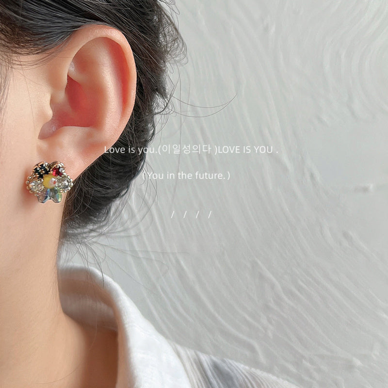 Personality niche! 925 silver plated 14K earrings hand-made design glass crystal earrings factory earrings wholesale