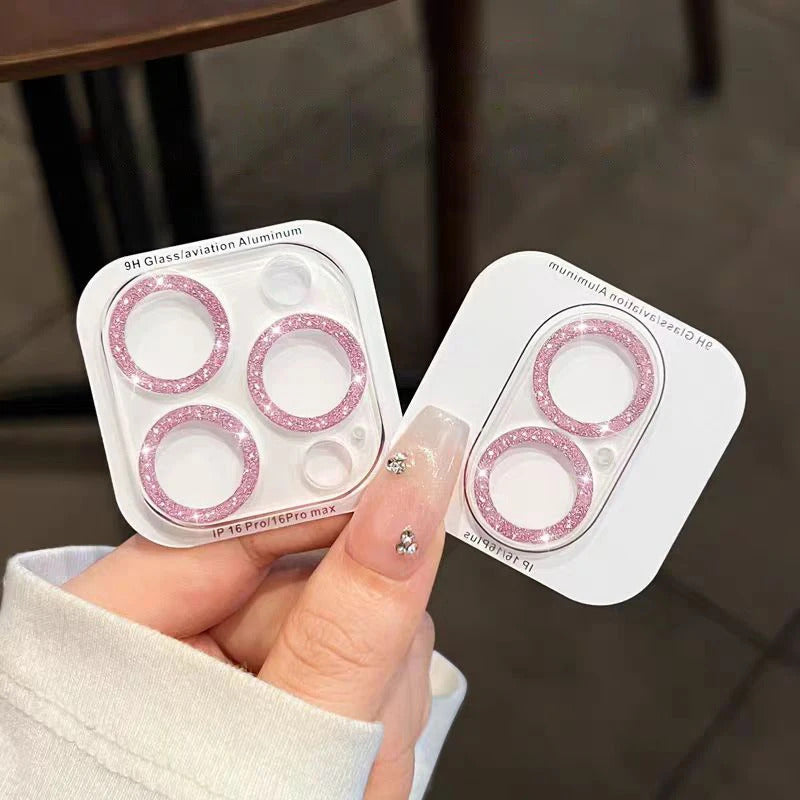2PCS Bling Glitter Diamond Camera Lens Protector For Apple Iphone 16 15 13 12 Pro Max Sreen Protectors Film For iPhone 16 14plus