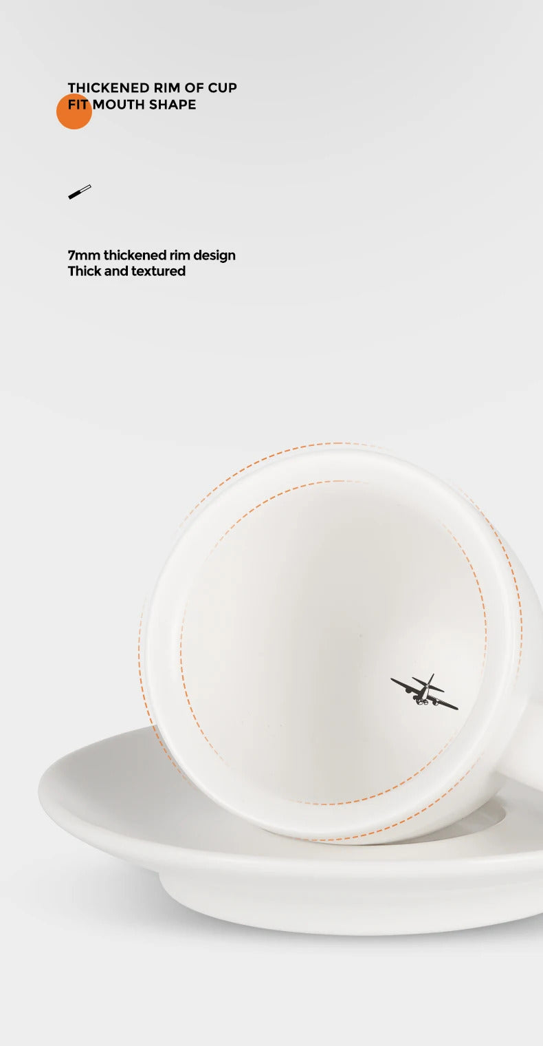 MHW-3BOMBER Espresso Cup with Saucer Set Latte Art Mugs Coffee Mug 80ml Ceramic Espresso Shot Cup Barista Accessories