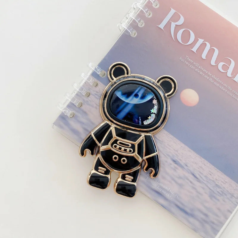 Foldable Desktop Bracket Kawaii Cartoon Stand Cute Liquid Quicksand Astronaut Stand Holder Phone Holder Desk Accessories