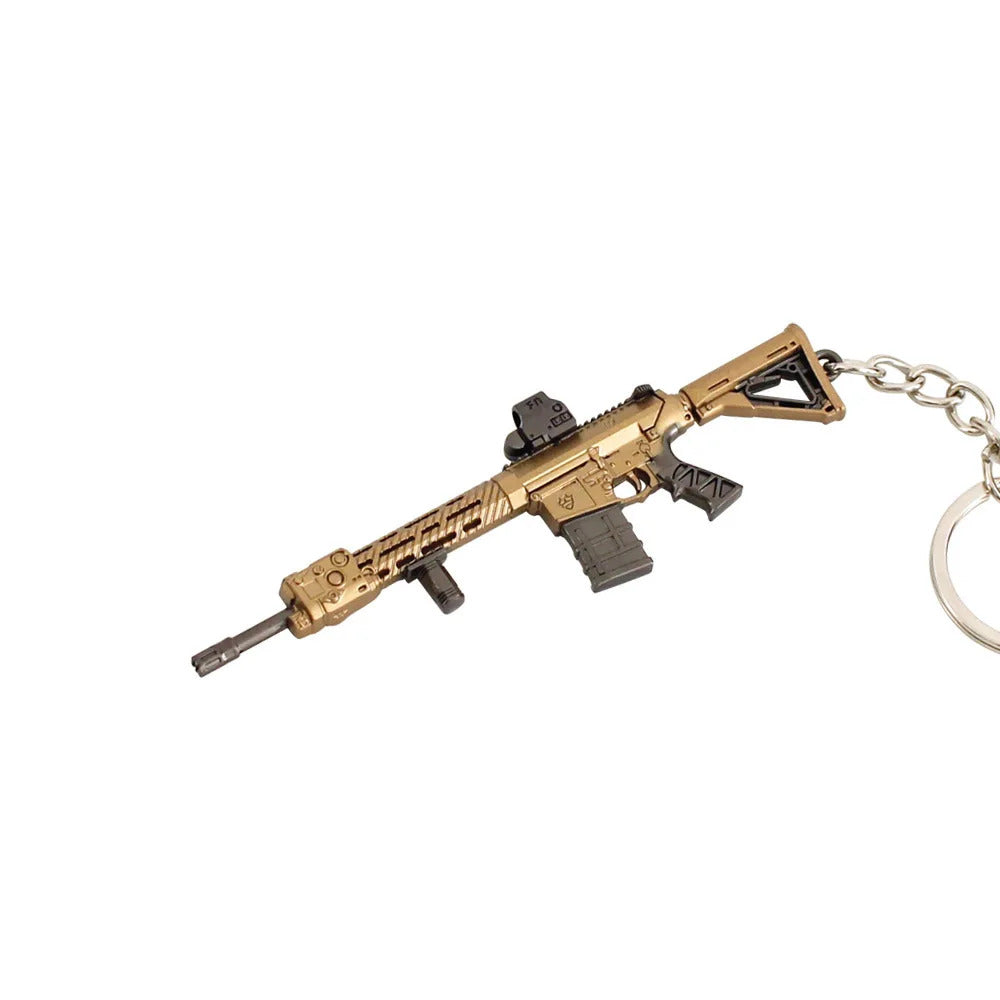 9cm Arena Breakout Gun Keychains Mini M110 Rifle Model Alloy Small Gun Toy Games Weapon Keychain Pendant Game Peripherals Gifts