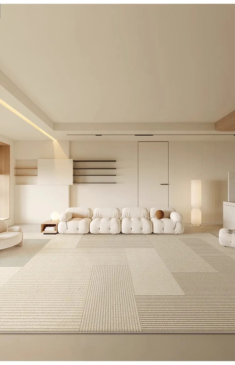 Beige Large Size Living Room Carpets Geometric Cream Carpet Luxury Home Decoration Rugs Easy To Clean Non-Slip Bedroom Rug ковер