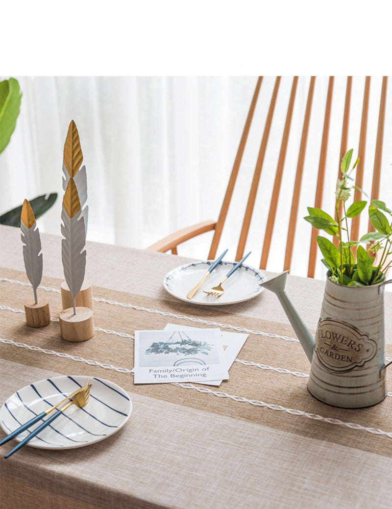 Cross-border INS Waterproof Tablecloth Home Use Imitation Cotton Linen Dining Tablecloth Modern Simple Tablecloth Table Mat Cover Towel Wholesale in Stock