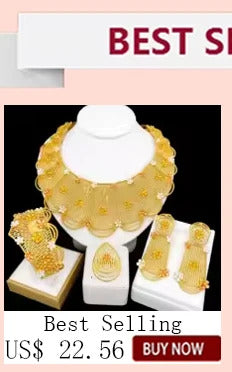 Luxury Jewelry Set For Women High Quality 18K Gold Plated Dubai Jewelry Necklace Earring Ring Bracelet Trending