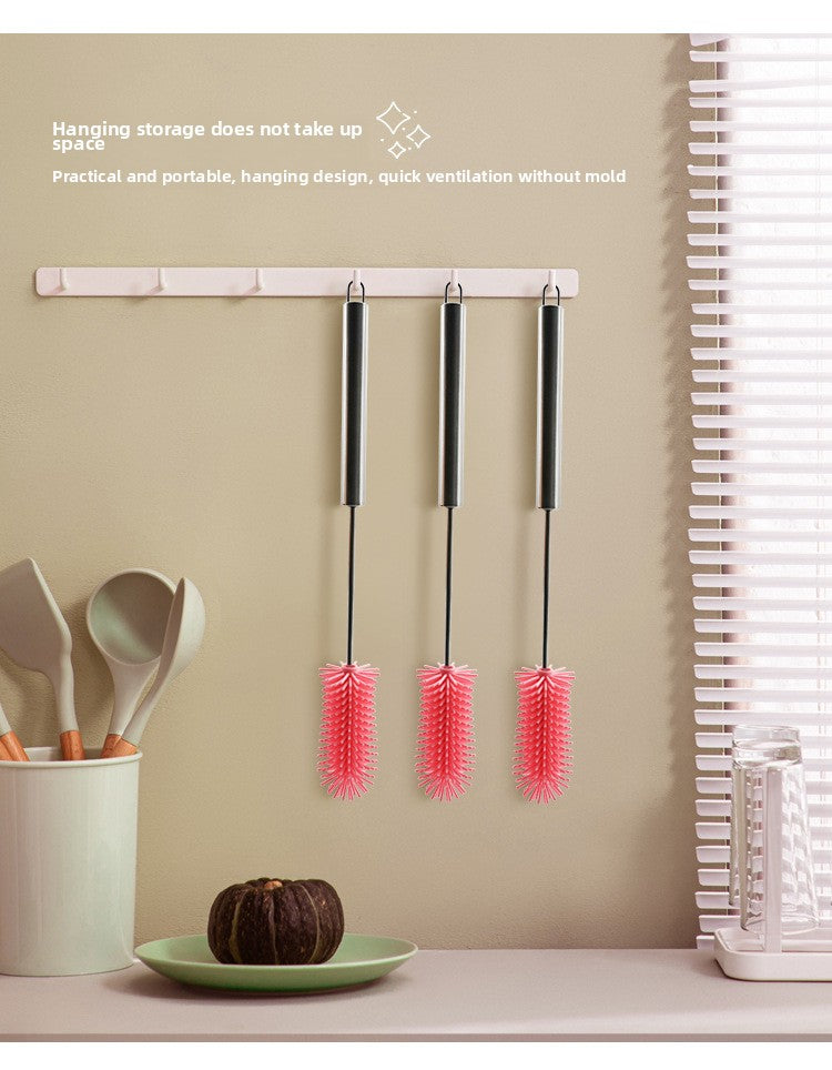 Rotating Silicone Cup Brush Milk Bottle Brush Multifunctional Semi-automatic Cleaning Brush Household Press-type Rotating Cleaning Artifact