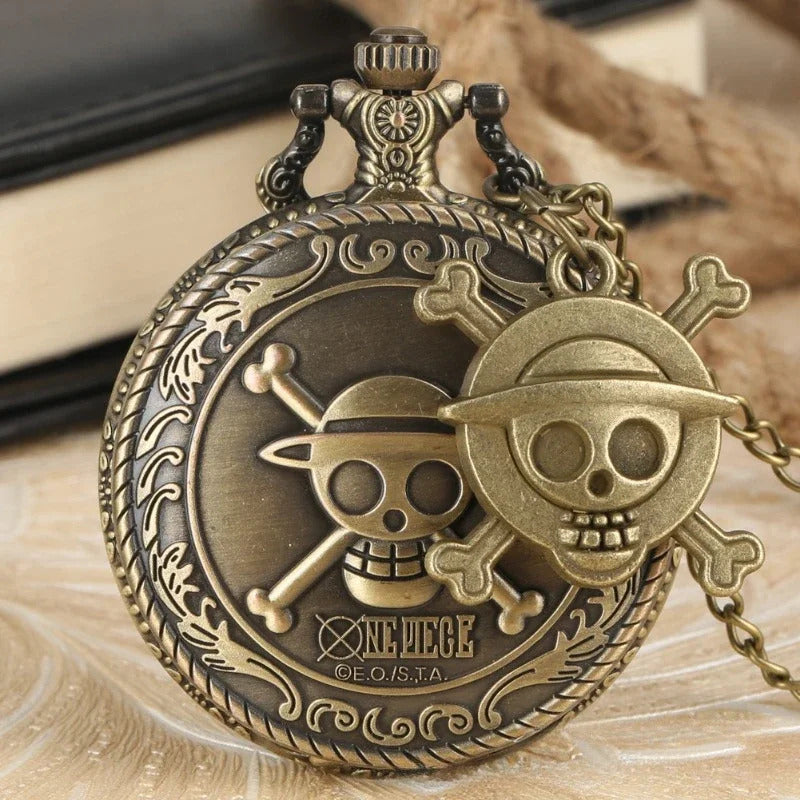 ONE PIECE Anime Cosplay Vintage Pocket Watch Fashion Men Women Necklace Chain Vintage FOB Steampunk Pocket Watches with Pendant