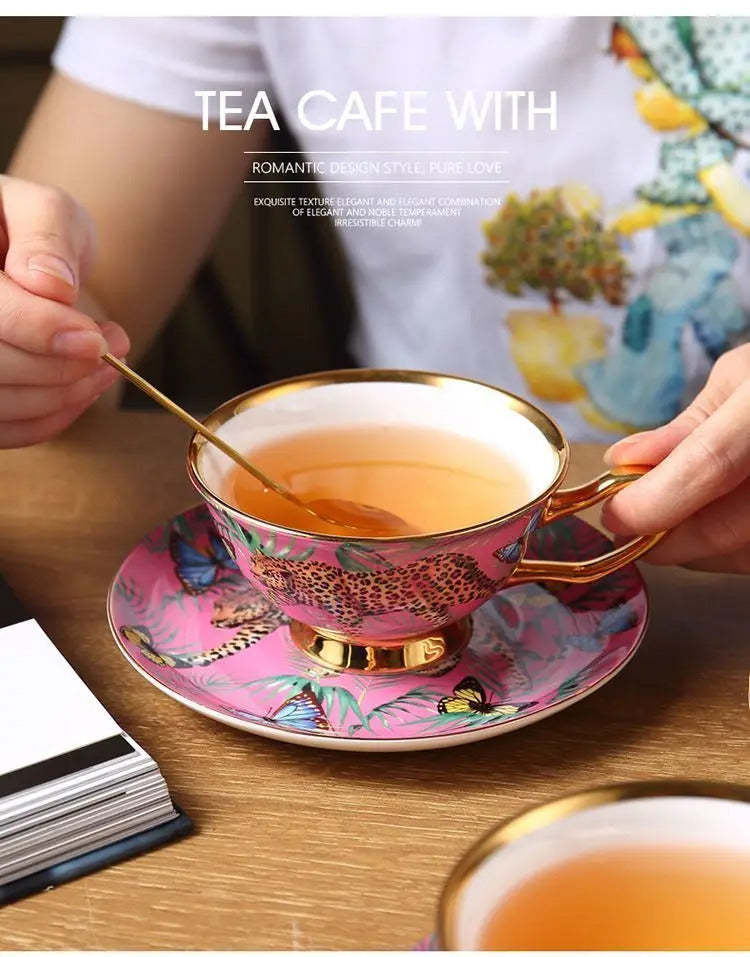 Leopard coffee cup/birthday gift/milk tea cup