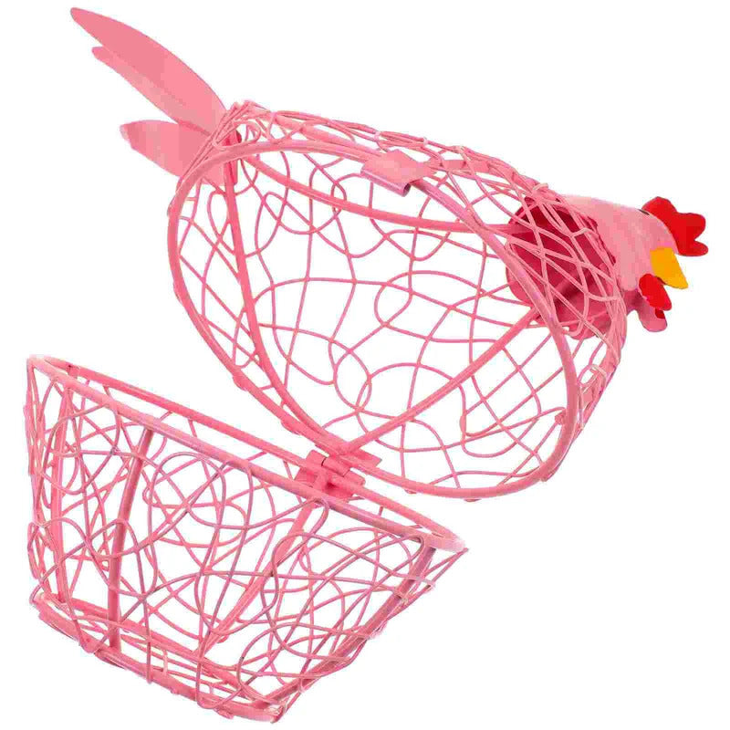 Iron Hen Shaped Egg Basket Kitchen Supply Home Garden Storage Baskets Eggs Container Household Wire Mesh Fruit ganizer