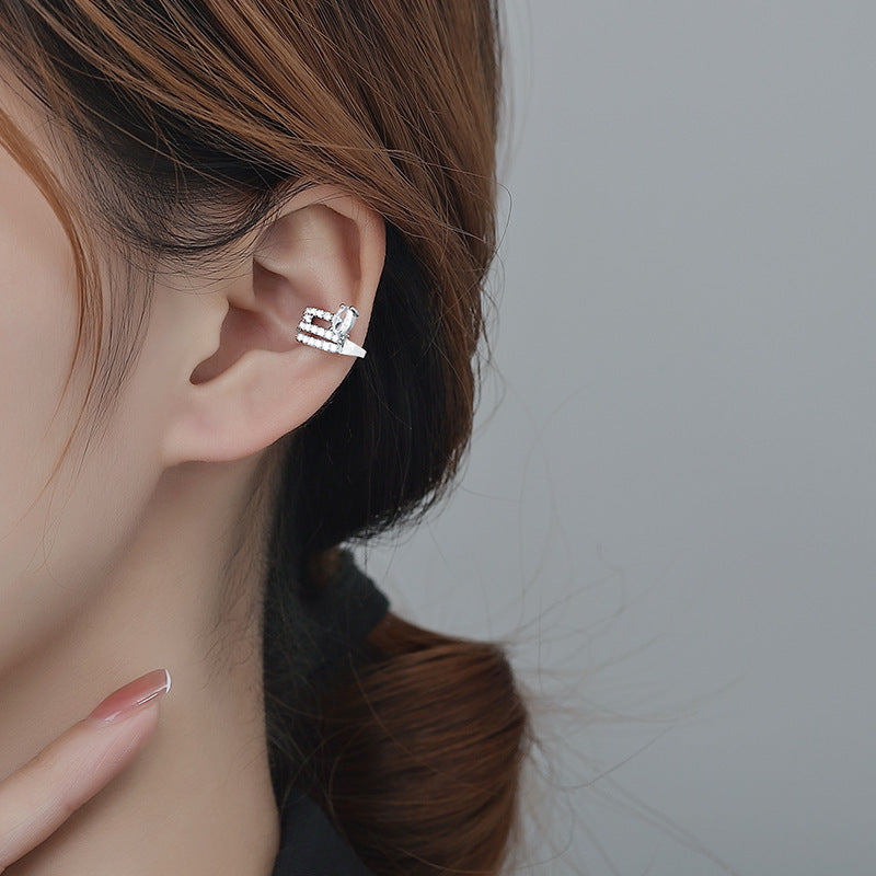 Ear Clip Female Non-Pierced Star Same Style Ear Clip Earrings Ear Hook Advanced Niche Temperament Earrings