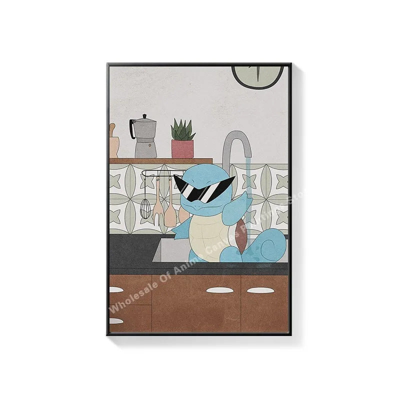 PokeMon Decorations PokeMon PokeMon Pikachu Hanging Paintings Children's Room Cartoon Anime Mural