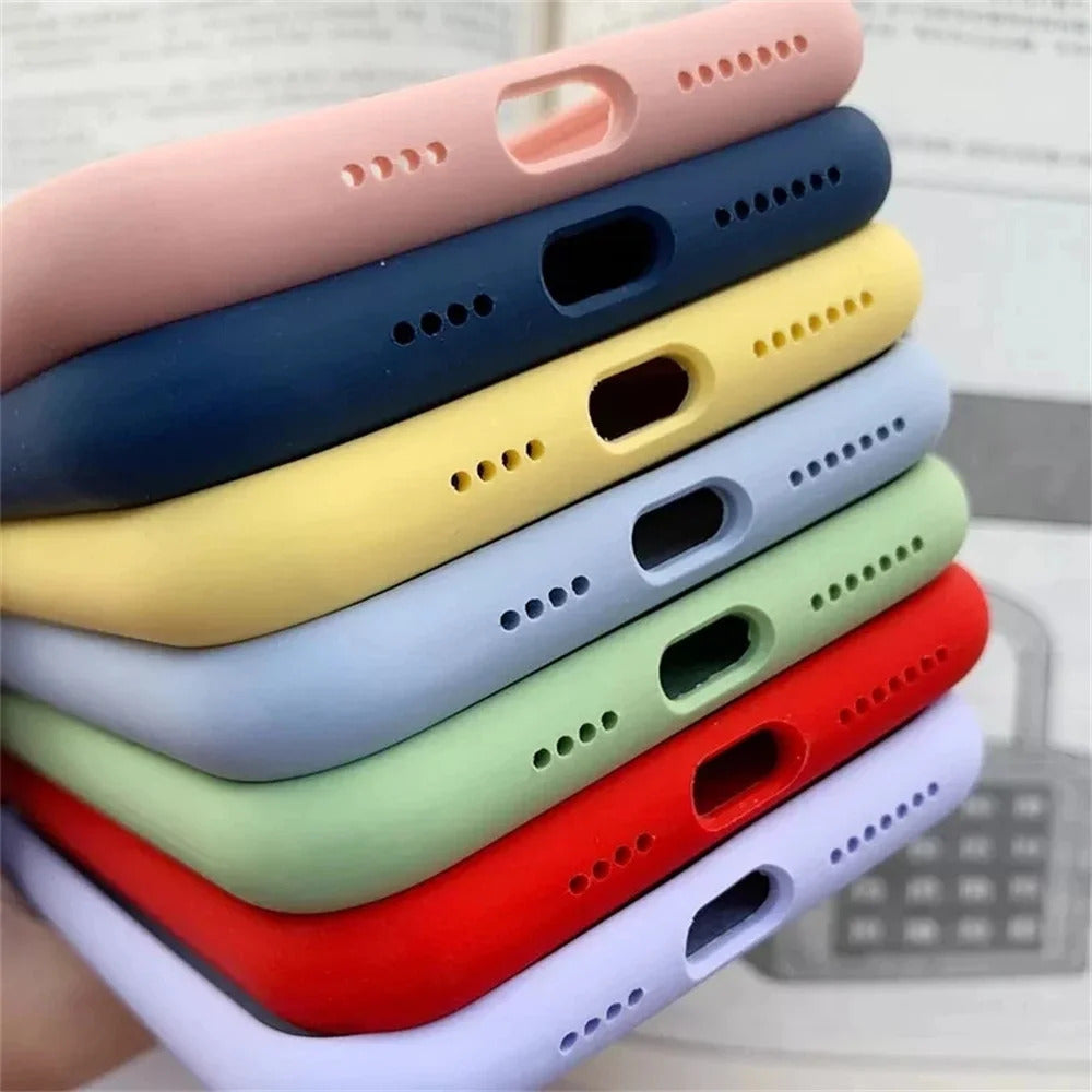 Luxury Original Liquid Silicone Case For iPhone 13 14 15 16 Pro Max phone Cases For iPhone 11 12 14 15 16 Plus Full Logo Cover