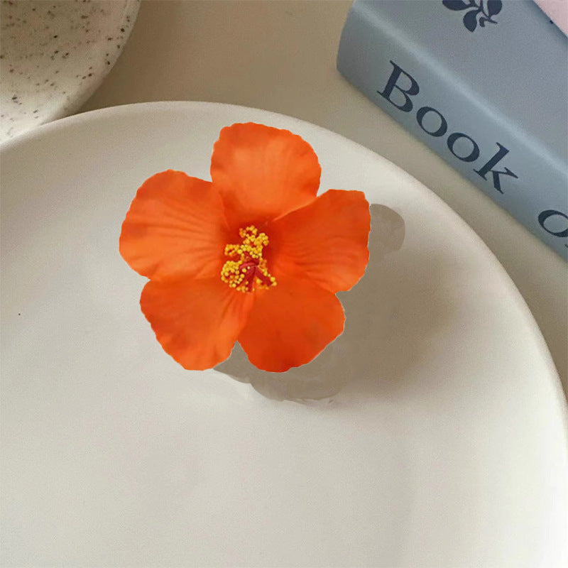 Vacation Organza Flower Hair Clip Travel Outing Hair Accessories Atmosphere Clip Duckbill Clip Hairpin Side Clip Hair Ornament