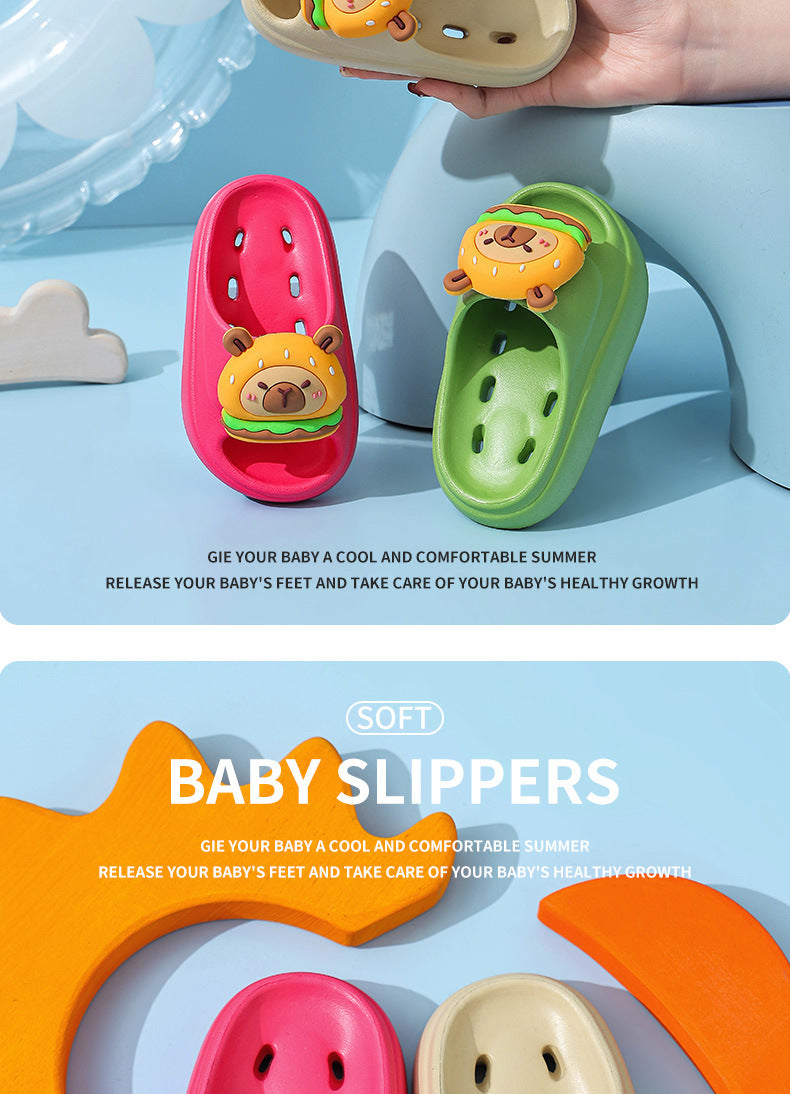 Kapibala Summer Children's Water Drainage Sandals Non-Slip Parent-Child Boys and Girls Bathroom Shower Breathable Kids Sandals