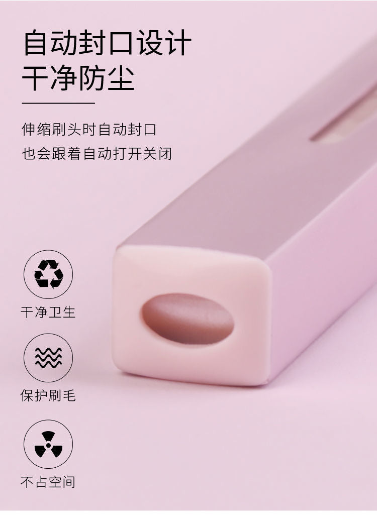 Retractable Double-Headed Lip Brush Portable Lip Brush Beginner Lip Liner Lipstick Special Makeup Tool Multi-Color