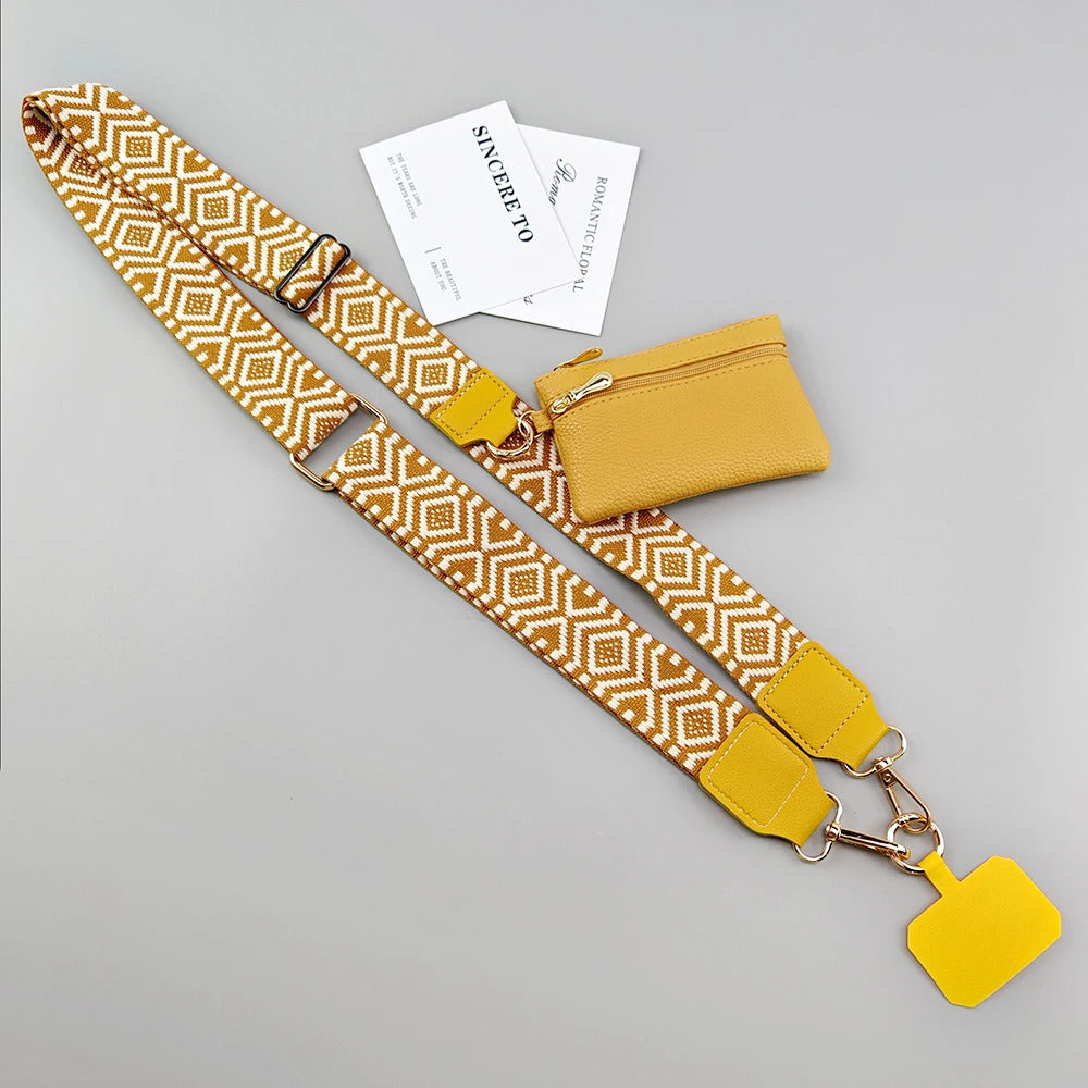 Adjustable Crossbody Mobile Phone Lanyard Strap Anti-lost Cell Phone Case Pendant With Zippered Wallet Card Gasket Coin Purse