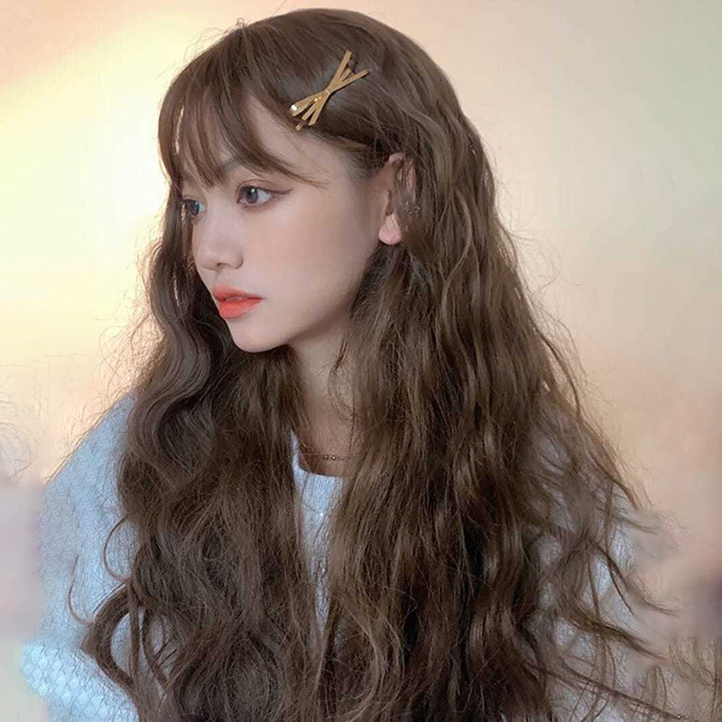 Pink Wig for Women Long Hair Natural Realistic Full Wig Lolita Long Curly Hair Big Waves Fashion Sweet Wig