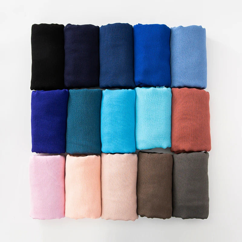 61 Colors Soft Cotton Viscose Scarf Rayon Material Muslim Hijab Mid Eastern Plain Solid Color Headscarf With Tassel