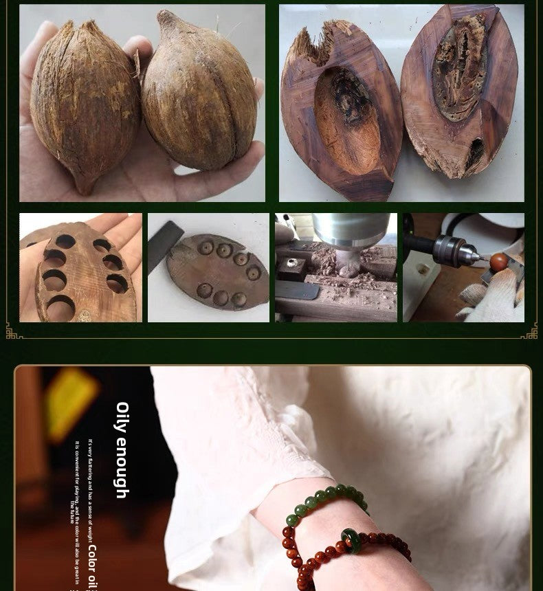 Natural Premium Cook Bodhi Temperament Bracelet Hetian Jade Running Ring Double Circle Artistic Handheld National Style Couple Bracelet