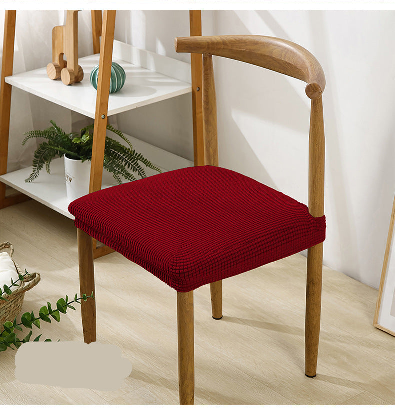 Thick Elastic Chair Cover Cushion Cover Full Coverage Dining Chair Cover Solid Color Hotel Chair Cover Stool Cover Ins Style Seat Cover for Home Use